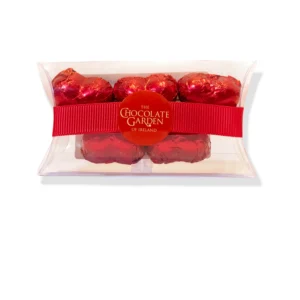 5 Choc Satchel Pouch - Caramel Hearts Red Foil