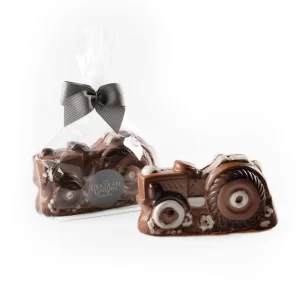 Chocolate Tractor inside and out of packaging