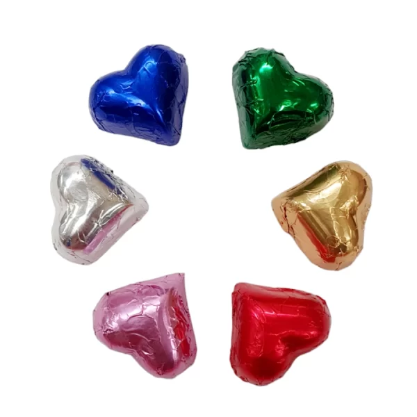 Foiled Chocolate Hearts - Various Colours