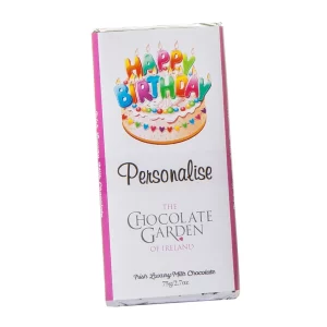 Happy Birthday Personalised 75g Milk Chocolate Bar Pink