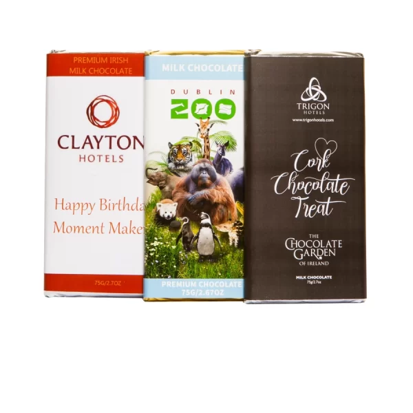 75g Custom Branded Milk Chocolate Bars