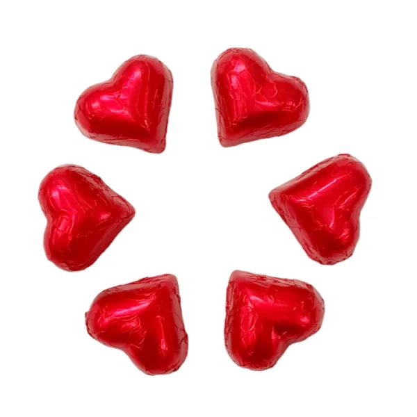 Foiled Chocolate Hearts - Red
